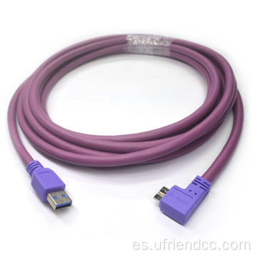 USB 3.0 Tipo A a cable de alta flexión USB Micro-B en ángulo para cámaras industriales